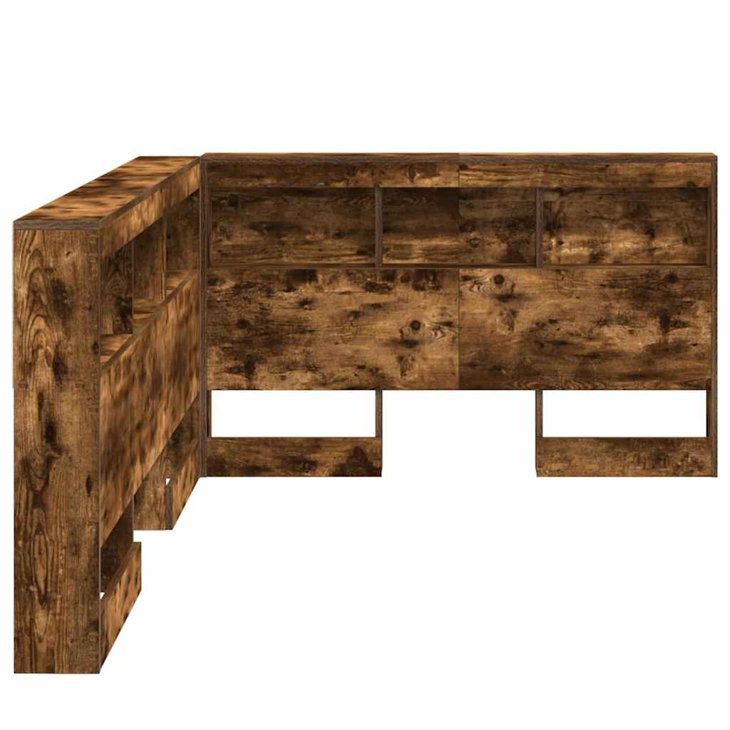 Opberghoofdbord met plank Gerookt eiken 207,5 x 137,5 x 76,5 cm is nu te koop bij PeponiXL, paradijselijk wonen!
