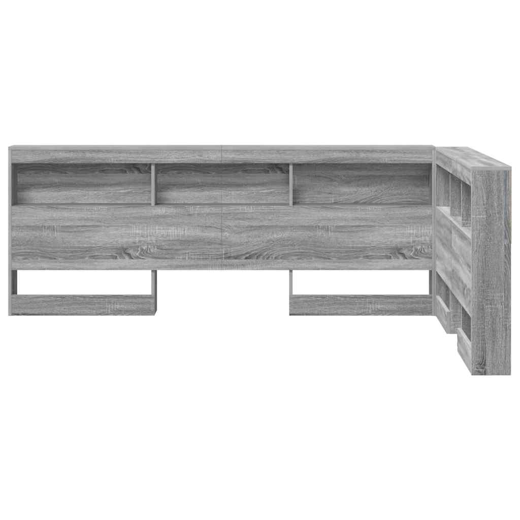 Opberghoofdbord met plank Grijs Sonoma 207,5 x 137,5 x 76,5 cm is nu te koop bij PeponiXL, paradijselijk wonen!