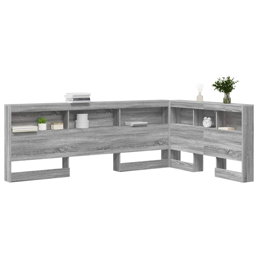 Opberghoofdbord met plank Grijs Sonoma 207,5 x 137,5 x 76,5 cm is nu te koop bij PeponiXL, paradijselijk wonen!
