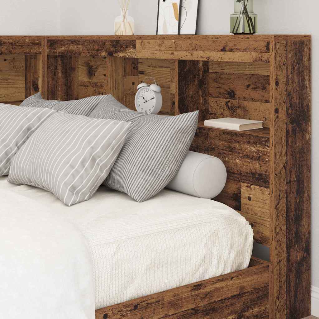 Opberghoofdbord Oud Hout 207,5 x 137,5 x 76,5 cm Bewerkt hout is nu te koop bij PeponiXL, paradijselijk wonen!