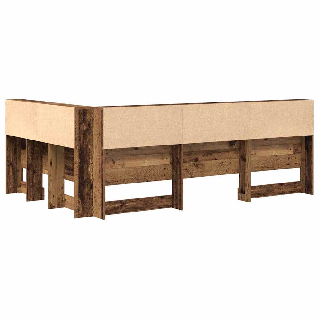 Opberghoofdbord Oud Hout 207,5 x 137,5 x 76,5 cm Bewerkt hout is nu te koop bij PeponiXL, paradijselijk wonen!