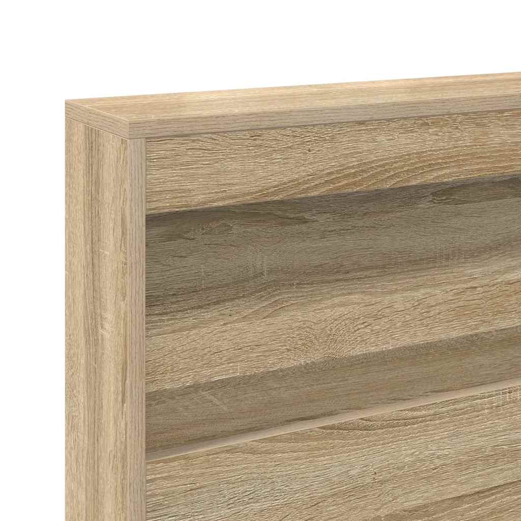Opberghoofdbord met plank Sonoma Eiken 140 cm Bewerkt hout is nu te koop bij PeponiXL, paradijselijk wonen!
