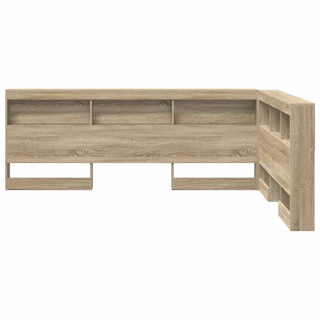 Opberghoofdbord met plank Sonoma Eiken 140 cm Bewerkt hout is nu te koop bij PeponiXL, paradijselijk wonen!