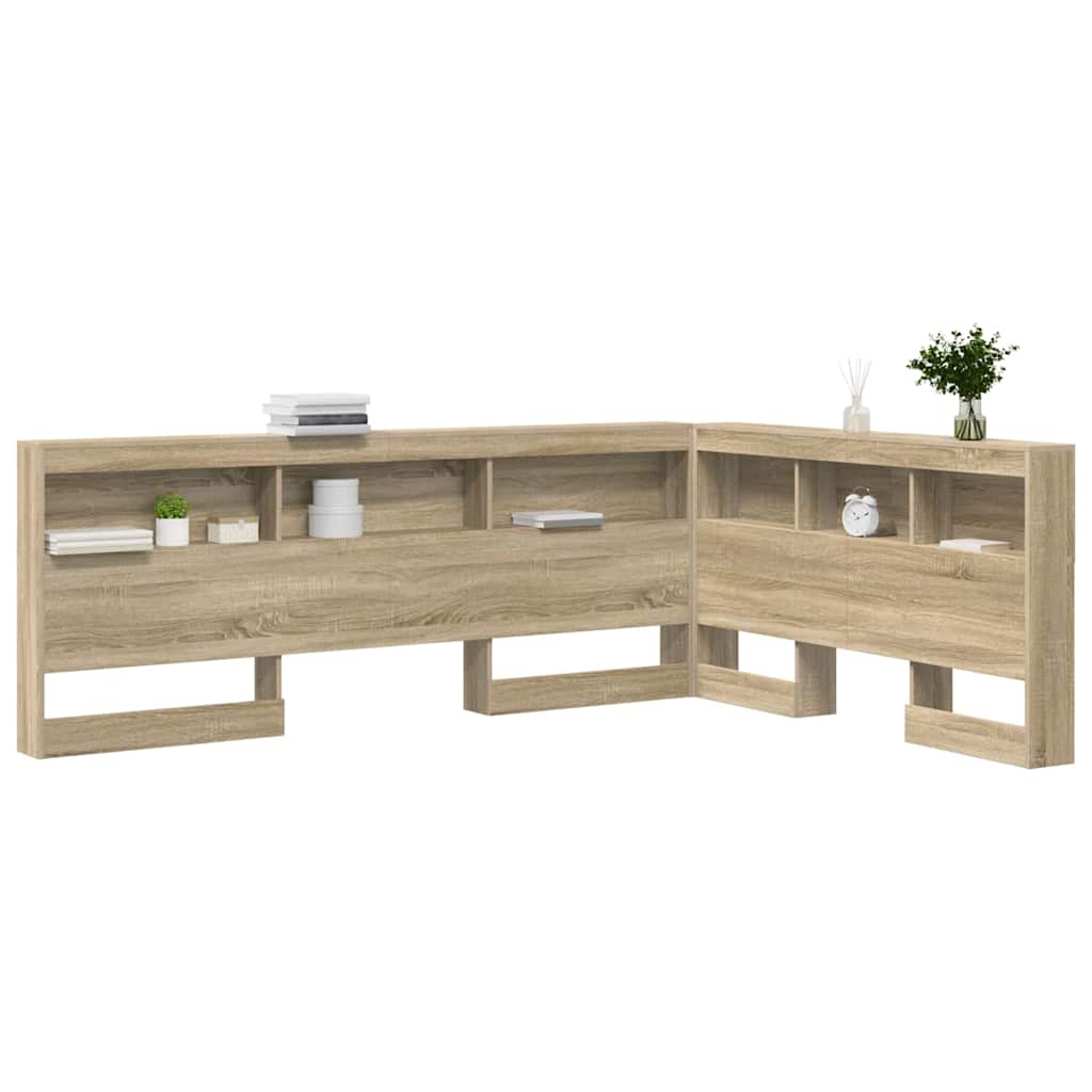 Opberghoofdbord met plank Sonoma Eiken 140 cm Bewerkt hout is nu te koop bij PeponiXL, paradijselijk wonen!