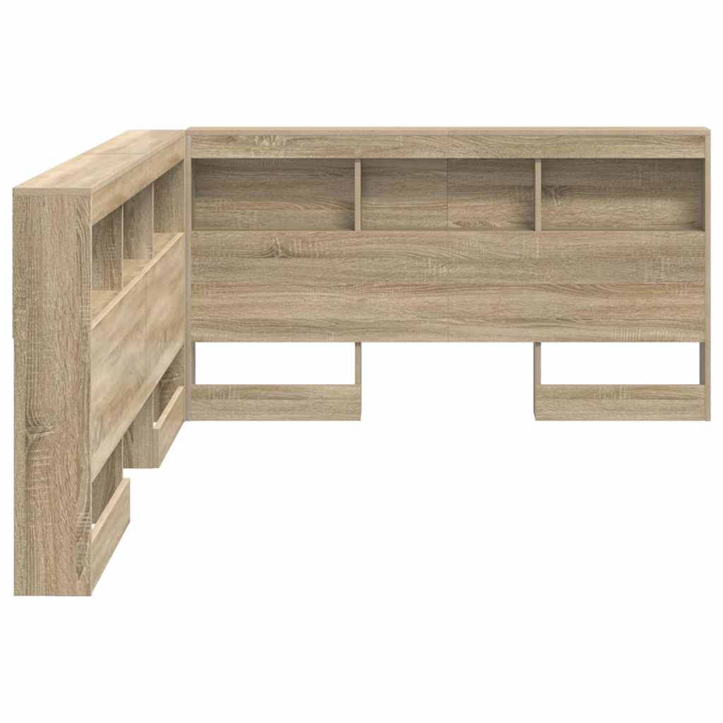 Opberghoofdbord met plank Sonoma Eiken 140 cm Bewerkt hout is nu te koop bij PeponiXL, paradijselijk wonen!