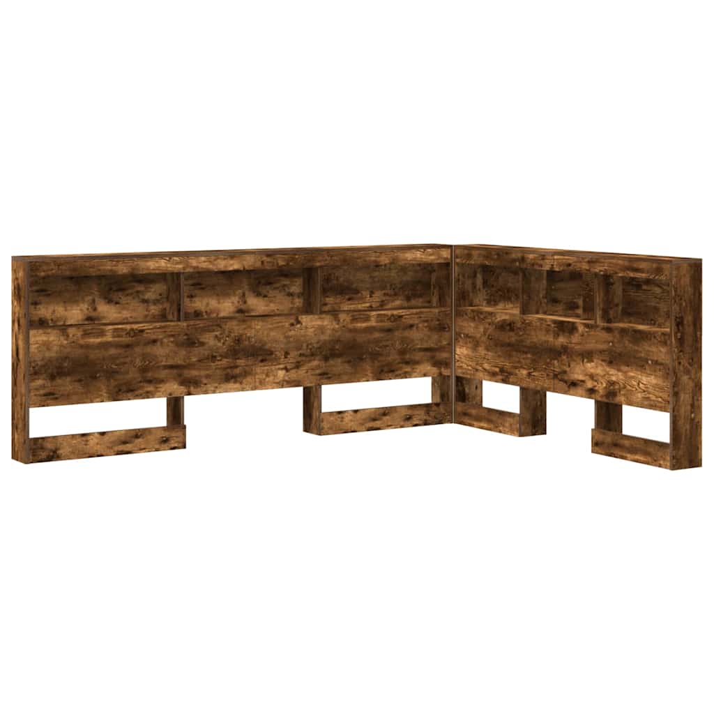 Opberghoofdbord met plank Gerookt eiken 140 cm Bewerkt hout is nu te koop bij PeponiXL, paradijselijk wonen!