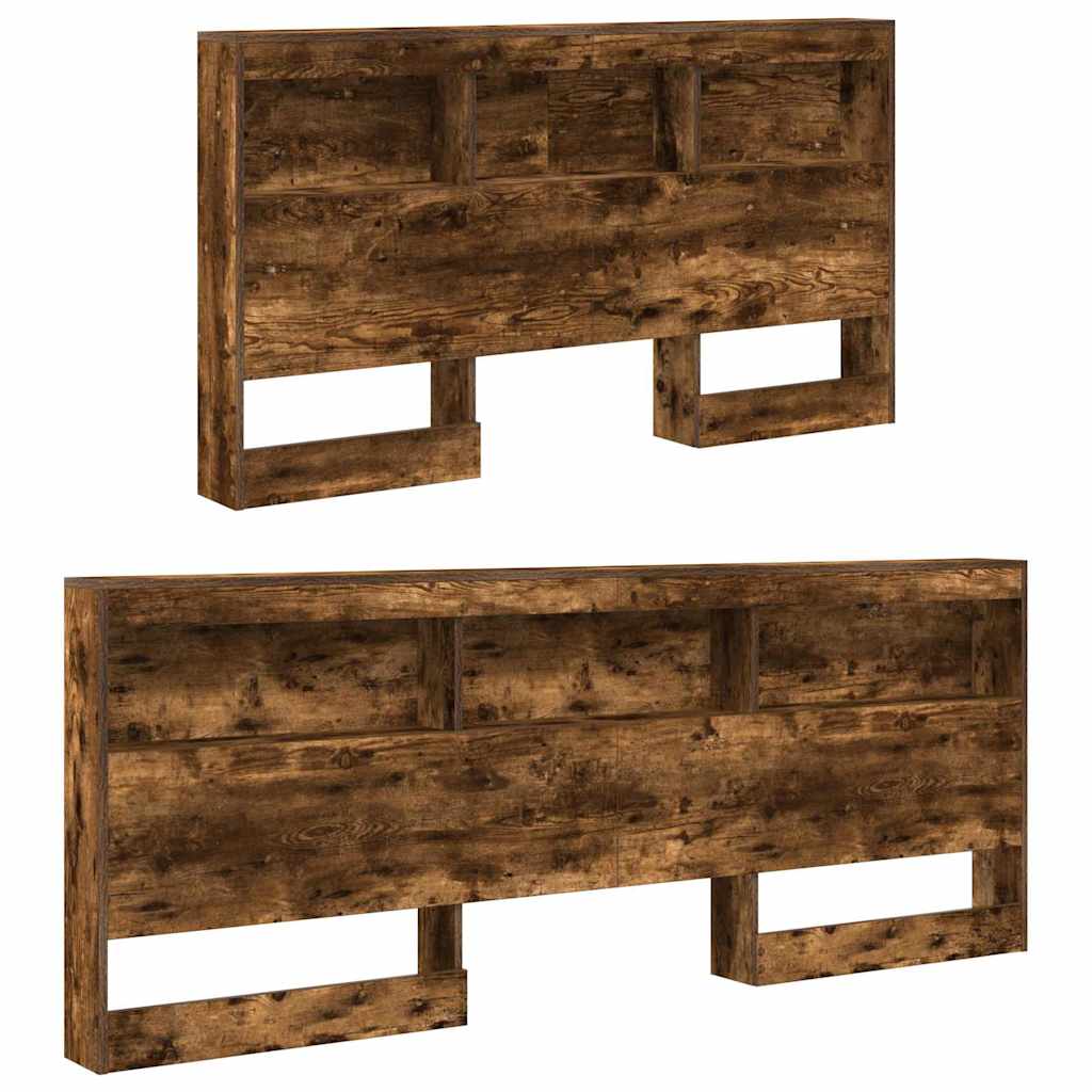 Opberghoofdbord met plank Gerookt eiken 140 cm Bewerkt hout is nu te koop bij PeponiXL, paradijselijk wonen!