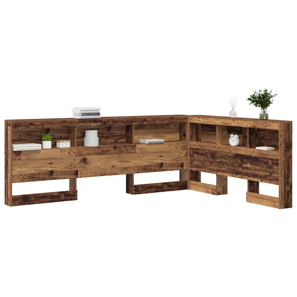 Opberghoofdbord met plank Oud Hout 140 cm Bewerkt hout is nu te koop bij PeponiXL, paradijselijk wonen!