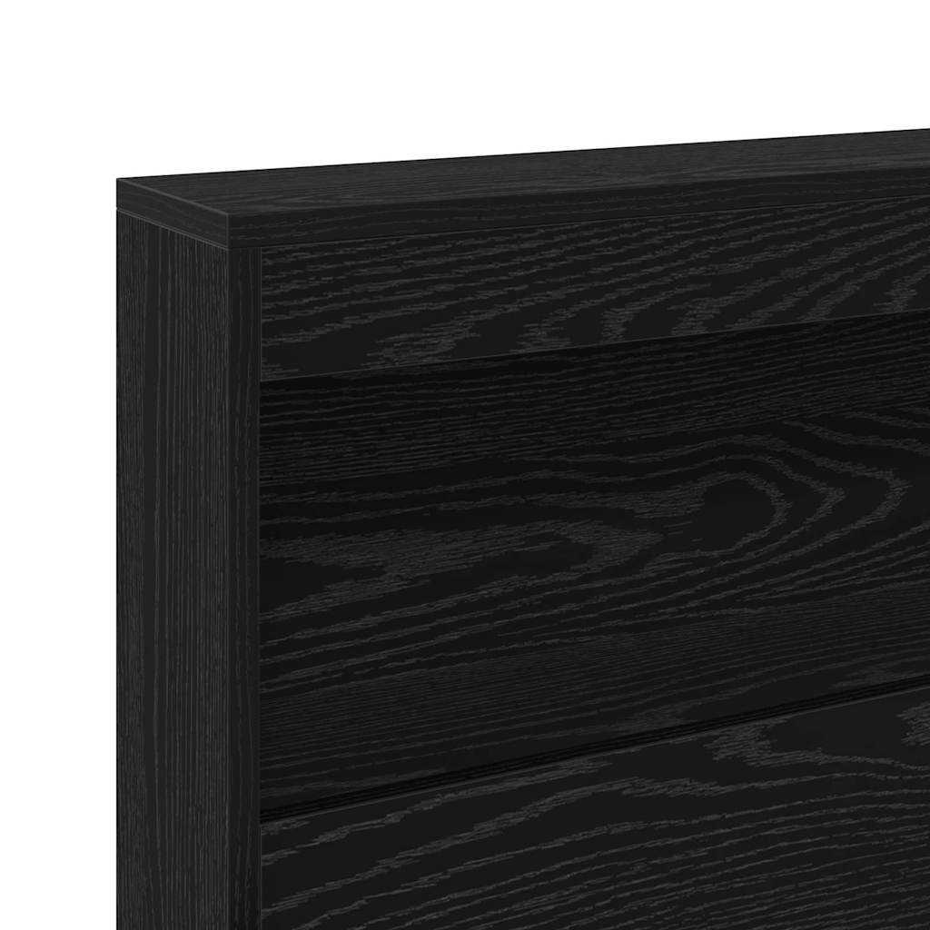 Opberghoofdbord met plank Zwart Eiken 135 cm Bewerkt hout is nu te koop bij PeponiXL, paradijselijk wonen!