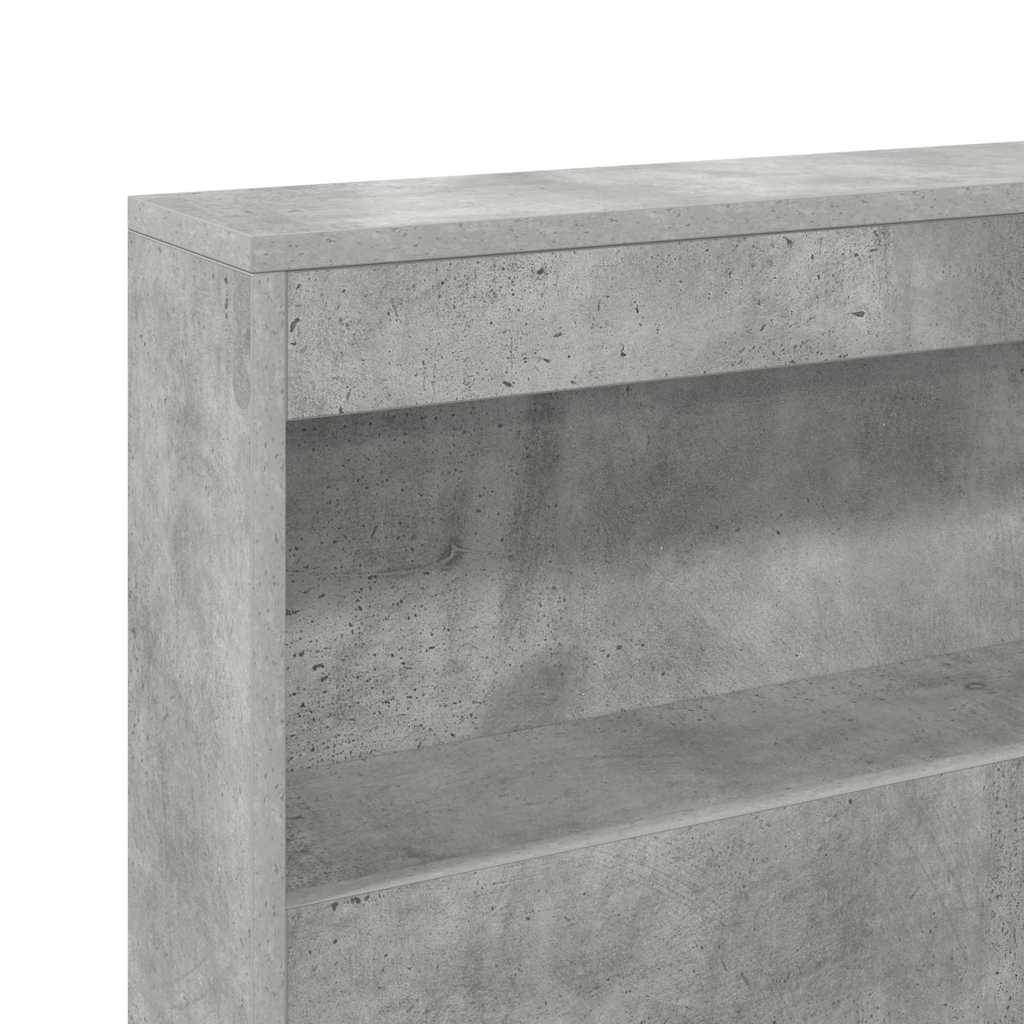 Opberghoofdbord met plank Beton Grijs 135 cm Bewerkt hout is nu te koop bij PeponiXL, paradijselijk wonen!