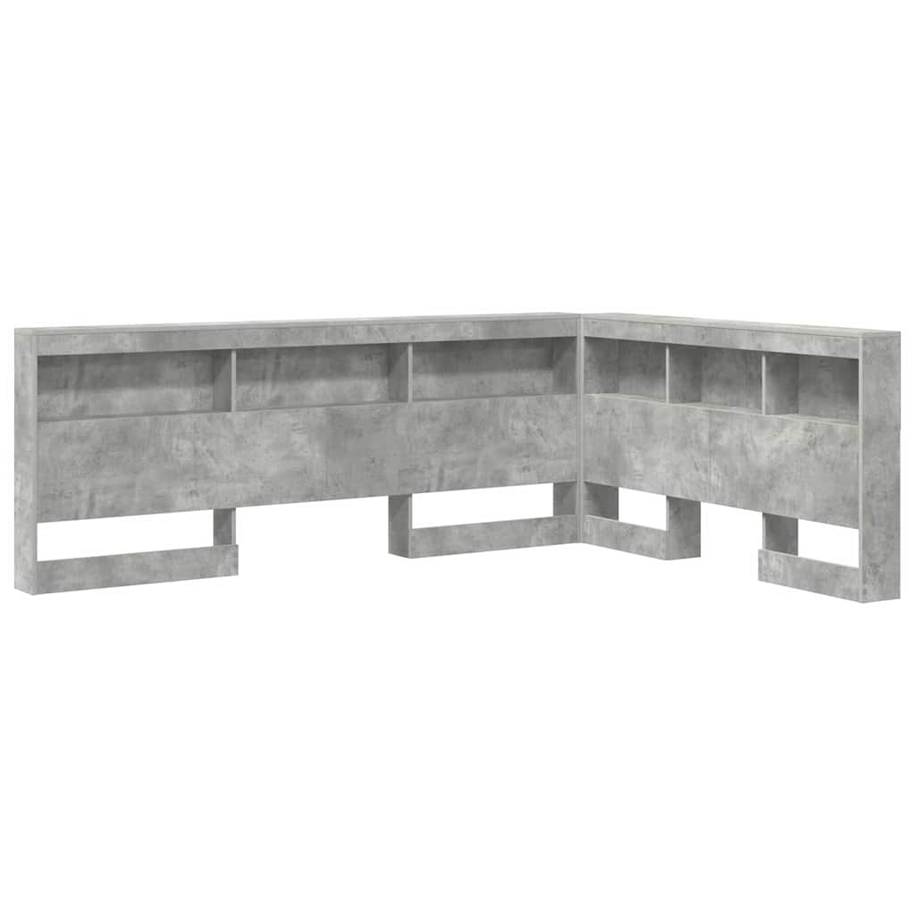 Opberghoofdbord met plank Beton Grijs 135 cm Bewerkt hout is nu te koop bij PeponiXL, paradijselijk wonen!