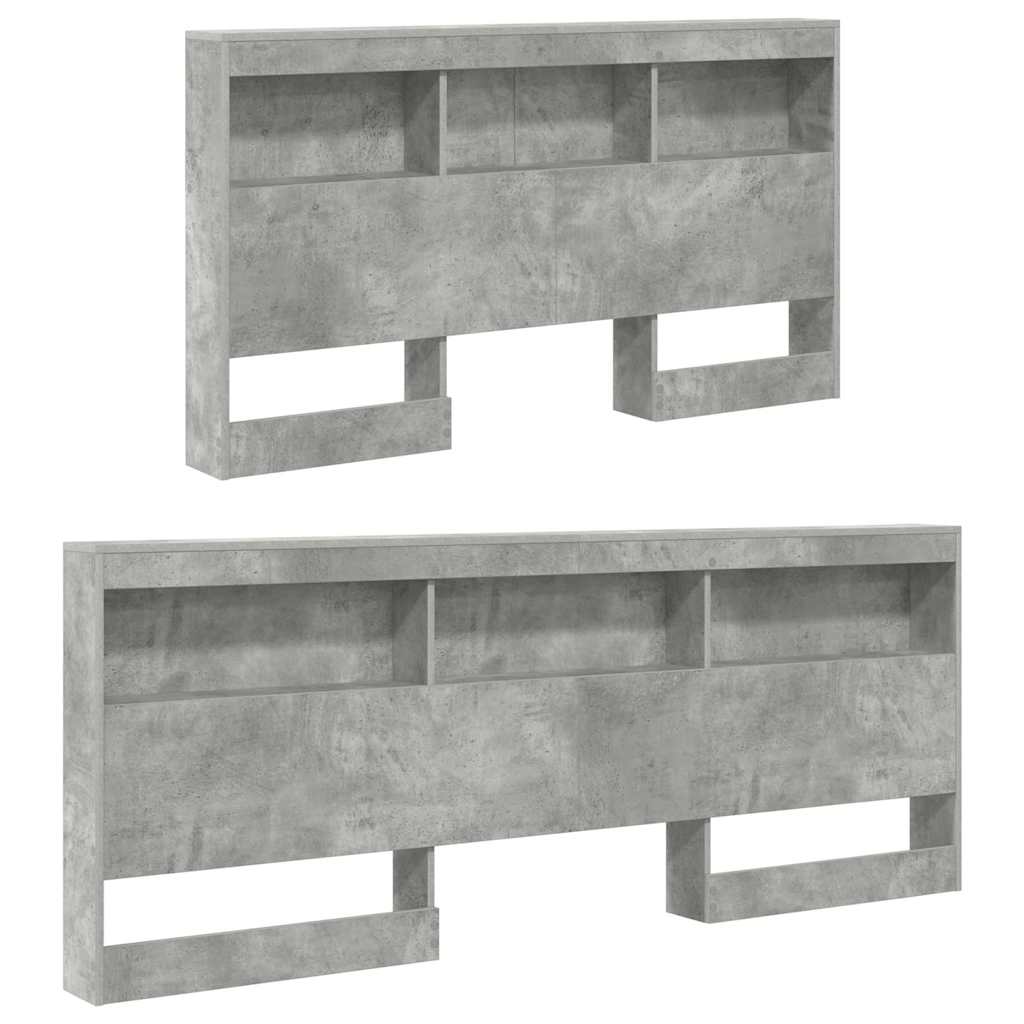 Opberghoofdbord met plank Beton Grijs 135 cm Bewerkt hout is nu te koop bij PeponiXL, paradijselijk wonen!
