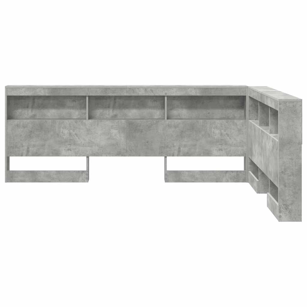 Opberghoofdbord met plank Beton Grijs 135 cm Bewerkt hout is nu te koop bij PeponiXL, paradijselijk wonen!