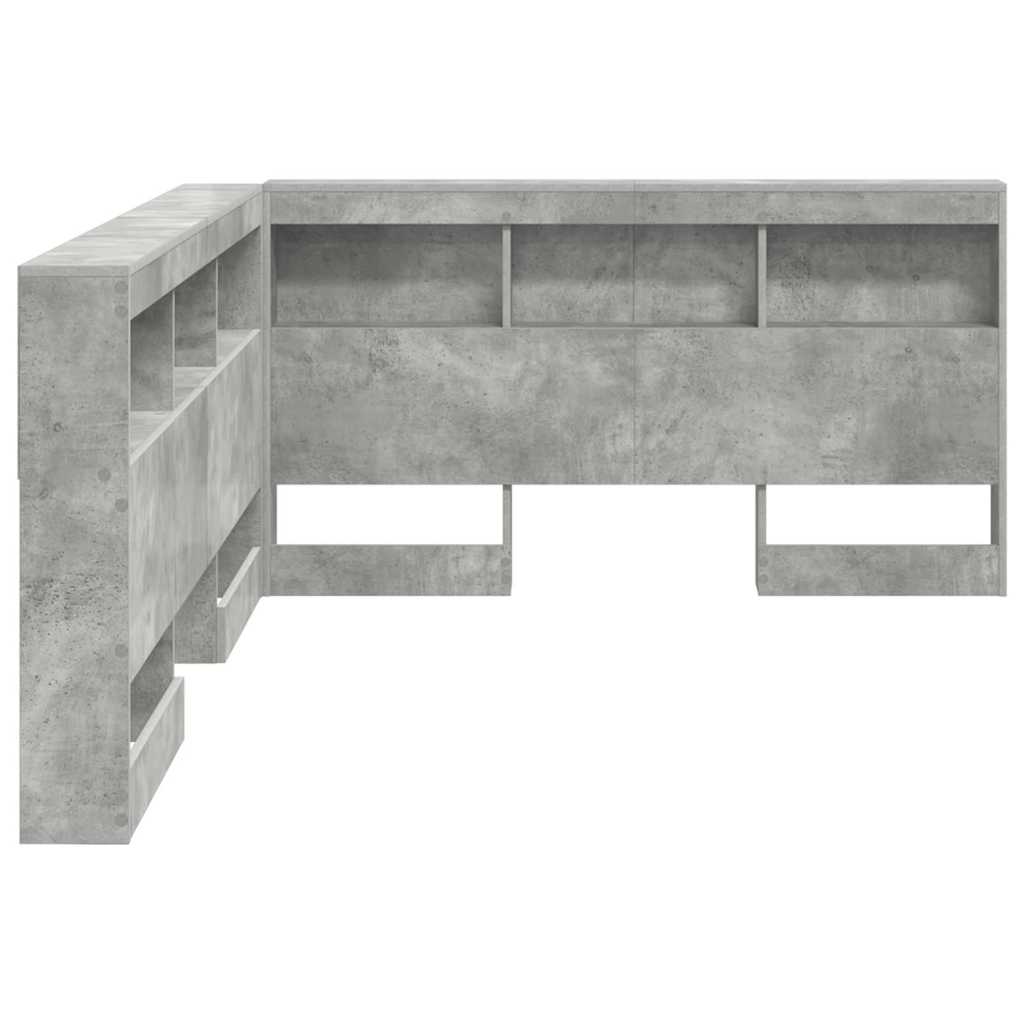 Opberghoofdbord met plank Beton Grijs 135 cm Bewerkt hout is nu te koop bij PeponiXL, paradijselijk wonen!