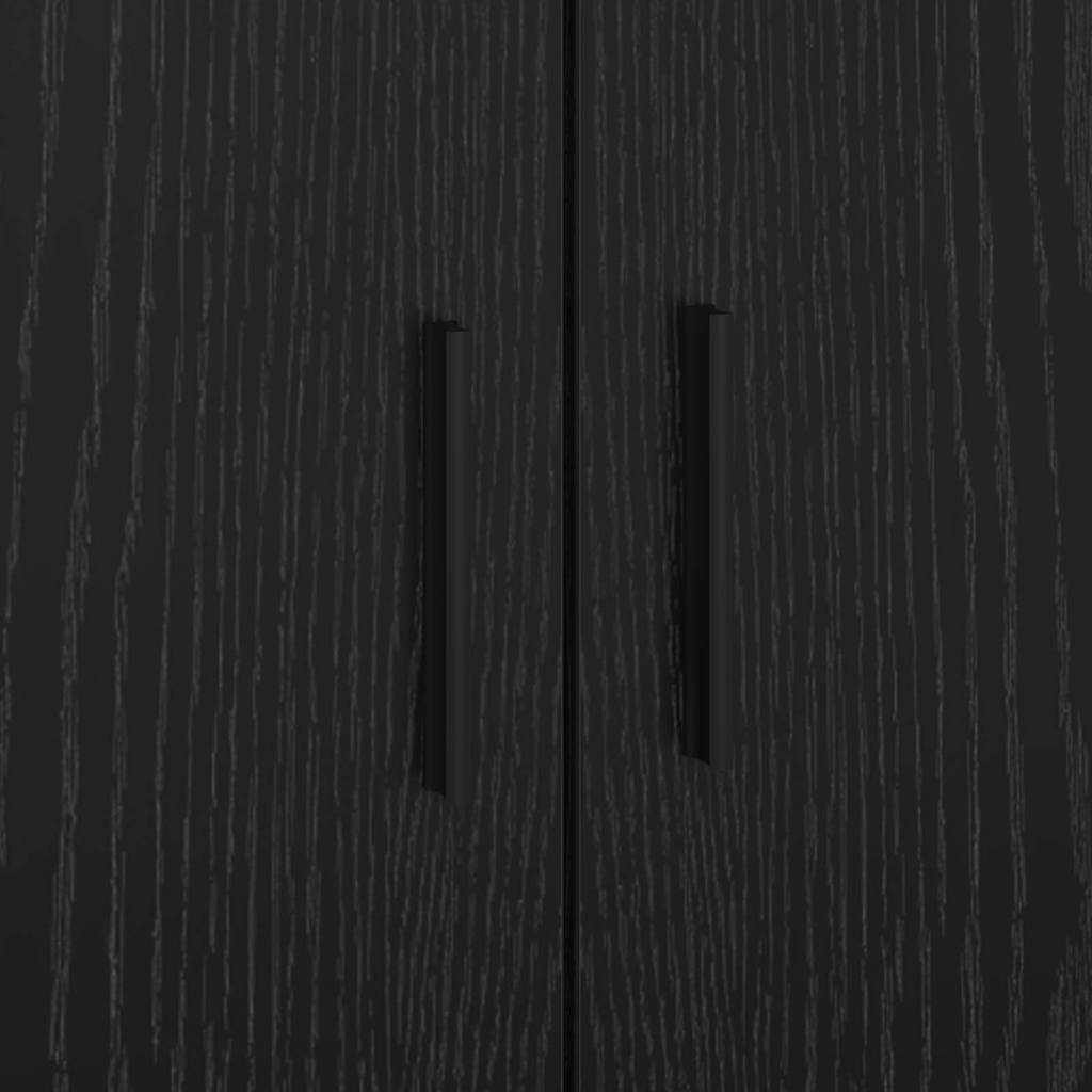 Opbergbedframe Zwart eiken 234 x 103 x 53.5 cm Bewerkt hout is nu te koop bij PeponiXL, paradijselijk wonen!