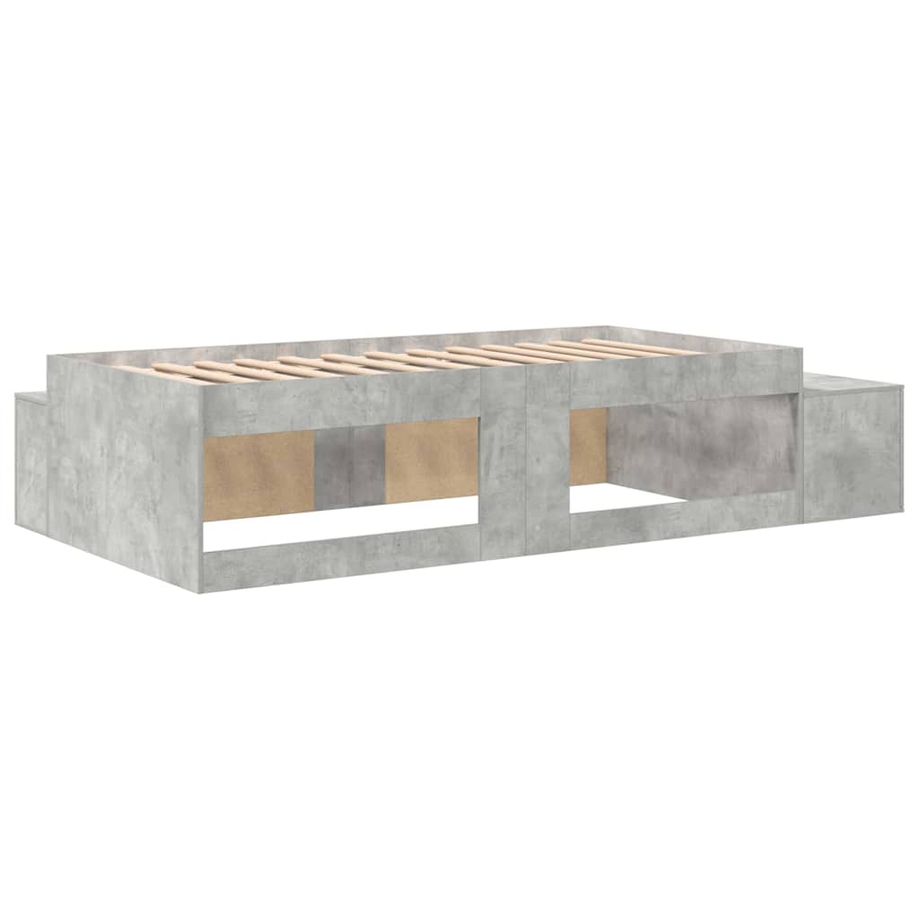 Opbergbedframe met opslag Beton Grijs 75 cm Bewerkt hout is nu te koop bij PeponiXL, paradijselijk wonen!