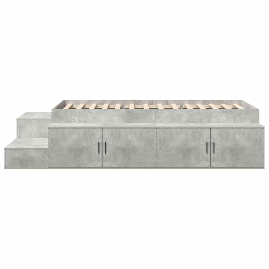 Opbergbedframe met opslag Beton Grijs 75 cm Bewerkt hout is nu te koop bij PeponiXL, paradijselijk wonen!