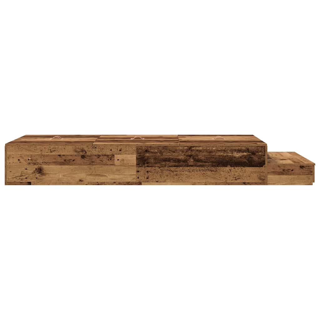 Opbergbedframe met lade met opslag Oud Hout 80 cm Bewerkt hout