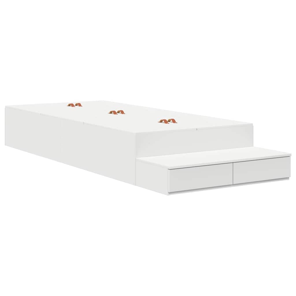 Opbergbedframe met lade met opslag Wit 90 cm Bewerkt hout is nu te koop bij PeponiXL, paradijselijk wonen!