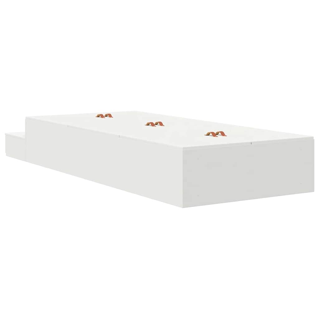 Opbergbedframe met lade met opslag Wit 90 cm Bewerkt hout is nu te koop bij PeponiXL, paradijselijk wonen!