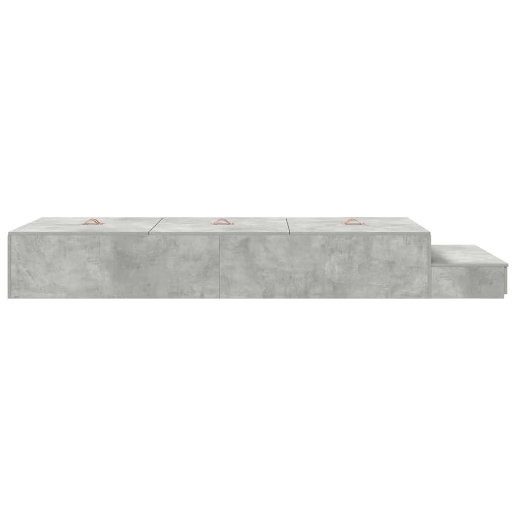 Opbergbedframe met lade Beton Grijs 90 cm Bewerkt hout