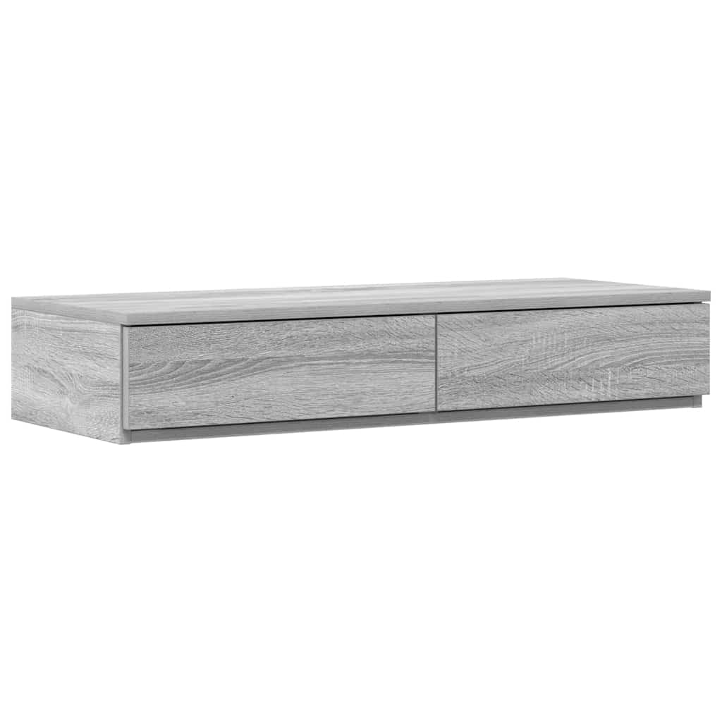 Opbergbedframe met lade Grijs Sonoma 90 cm Bewerkt hout