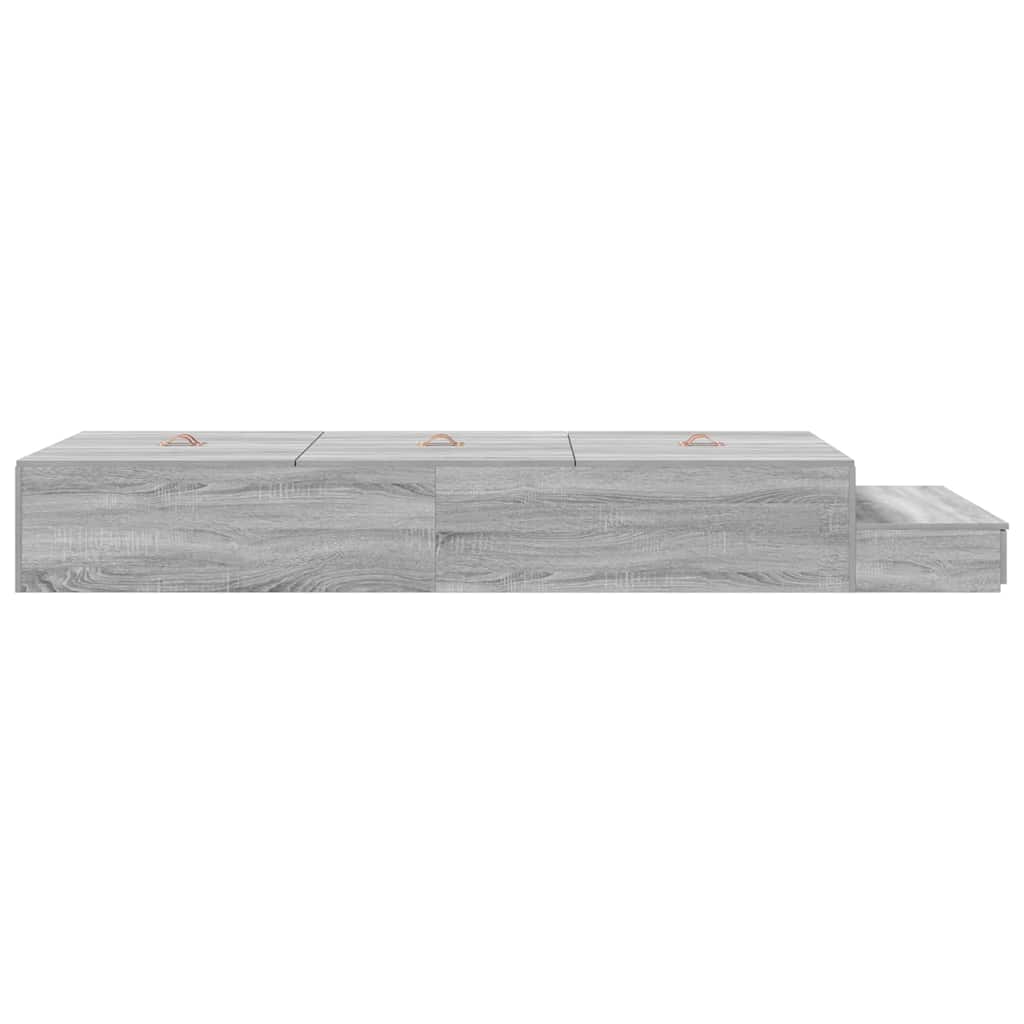 Opbergbedframe met lade Grijs Sonoma 90 cm Bewerkt hout