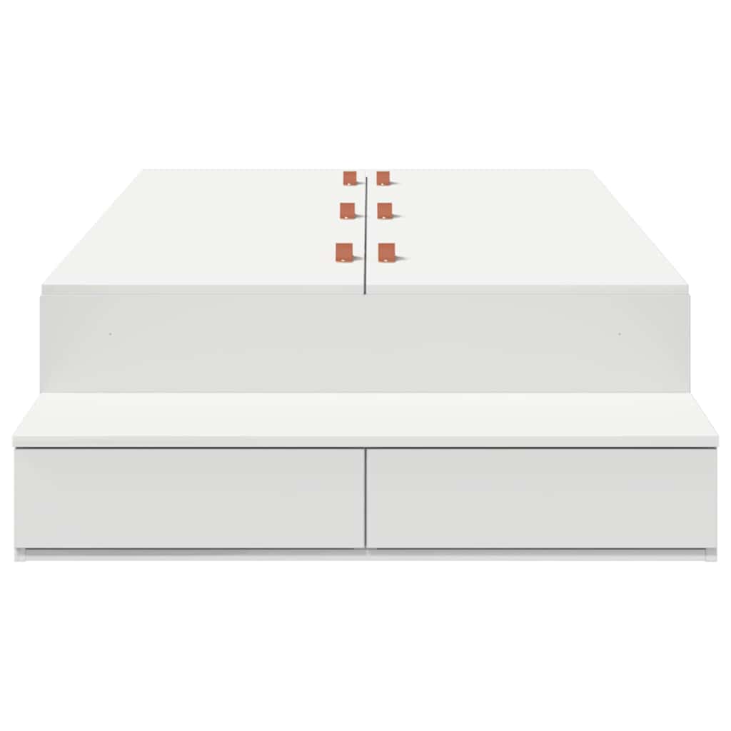 Opbergbedframe met lade met opslag Wit 100 cm Bewerkt hout is nu te koop bij PeponiXL, paradijselijk wonen!