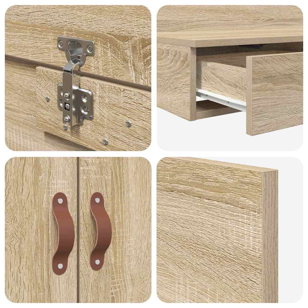 Opbergbedframe met lade Sonoma Eiken 100 cm Bewerkt hout is nu te koop bij PeponiXL, paradijselijk wonen!