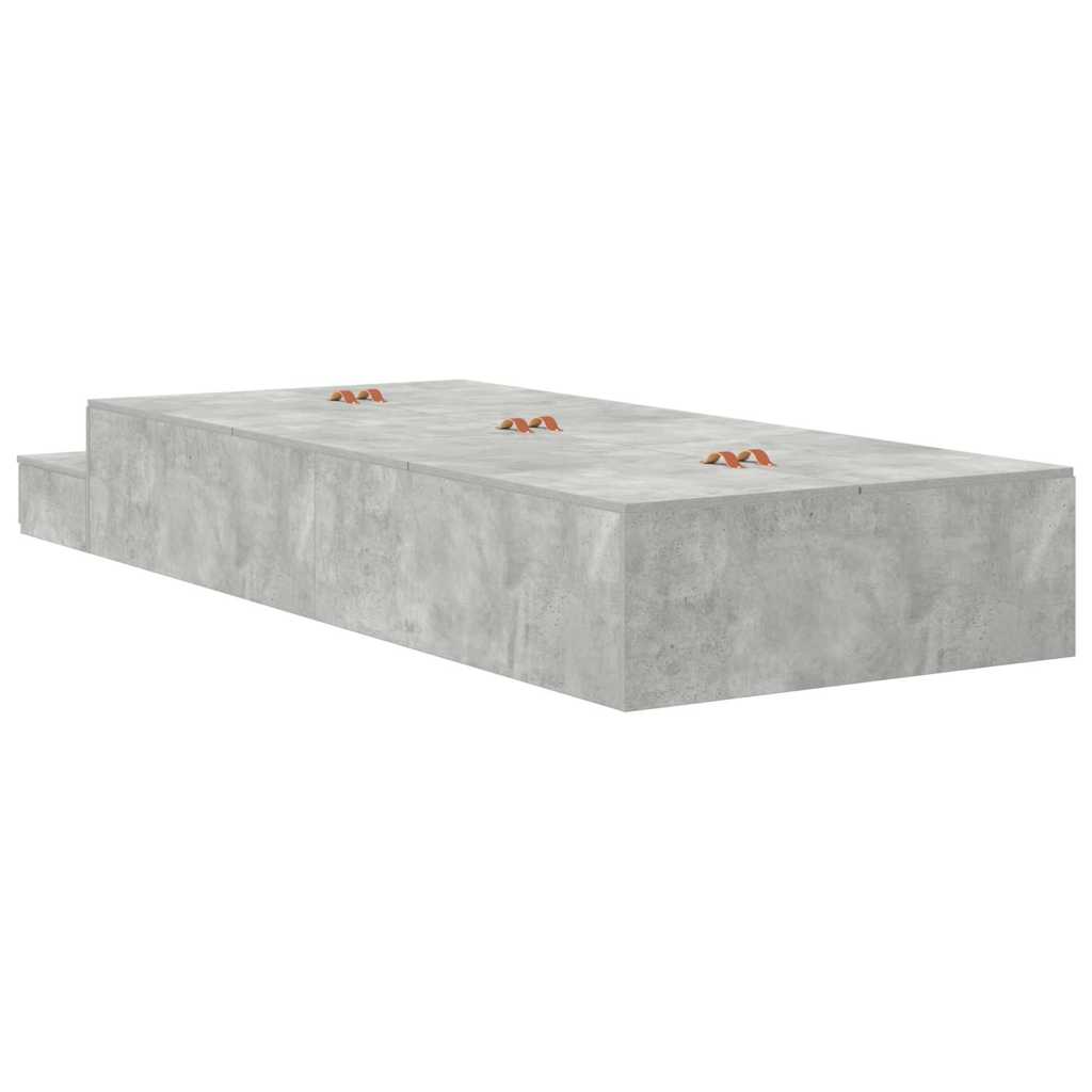 Opbergbedframe met lade Beton Grijs 100 cm Bewerkt hout is nu te koop bij PeponiXL, paradijselijk wonen!