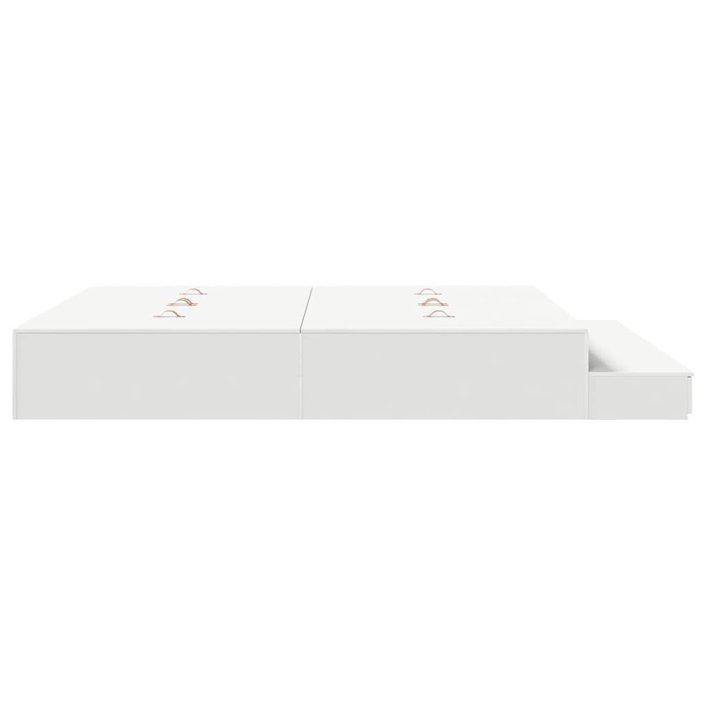 Opbergbedframe met lade met opslag Wit 200 cm Bewerkt hout is nu te koop bij PeponiXL, paradijselijk wonen!