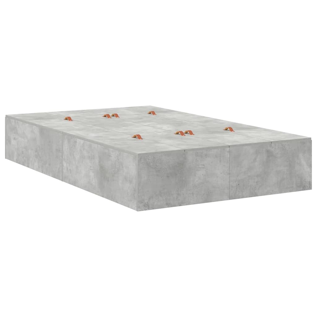 Opbergbedframe met lade Beton Grijs 120 cm Bewerkt hout is nu te koop bij PeponiXL, paradijselijk wonen!