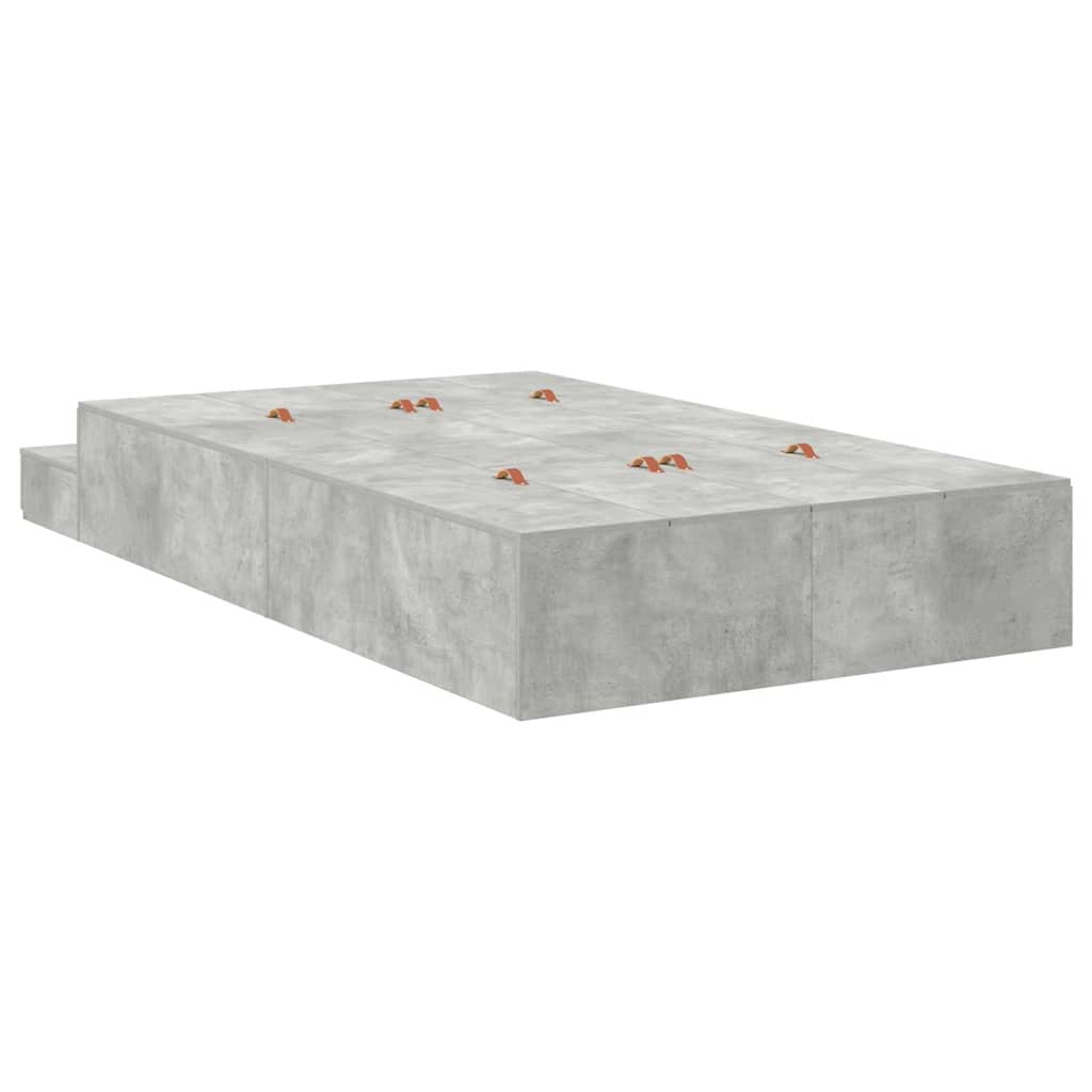 Opbergbedframe met lade Beton Grijs 120 cm Bewerkt hout is nu te koop bij PeponiXL, paradijselijk wonen!