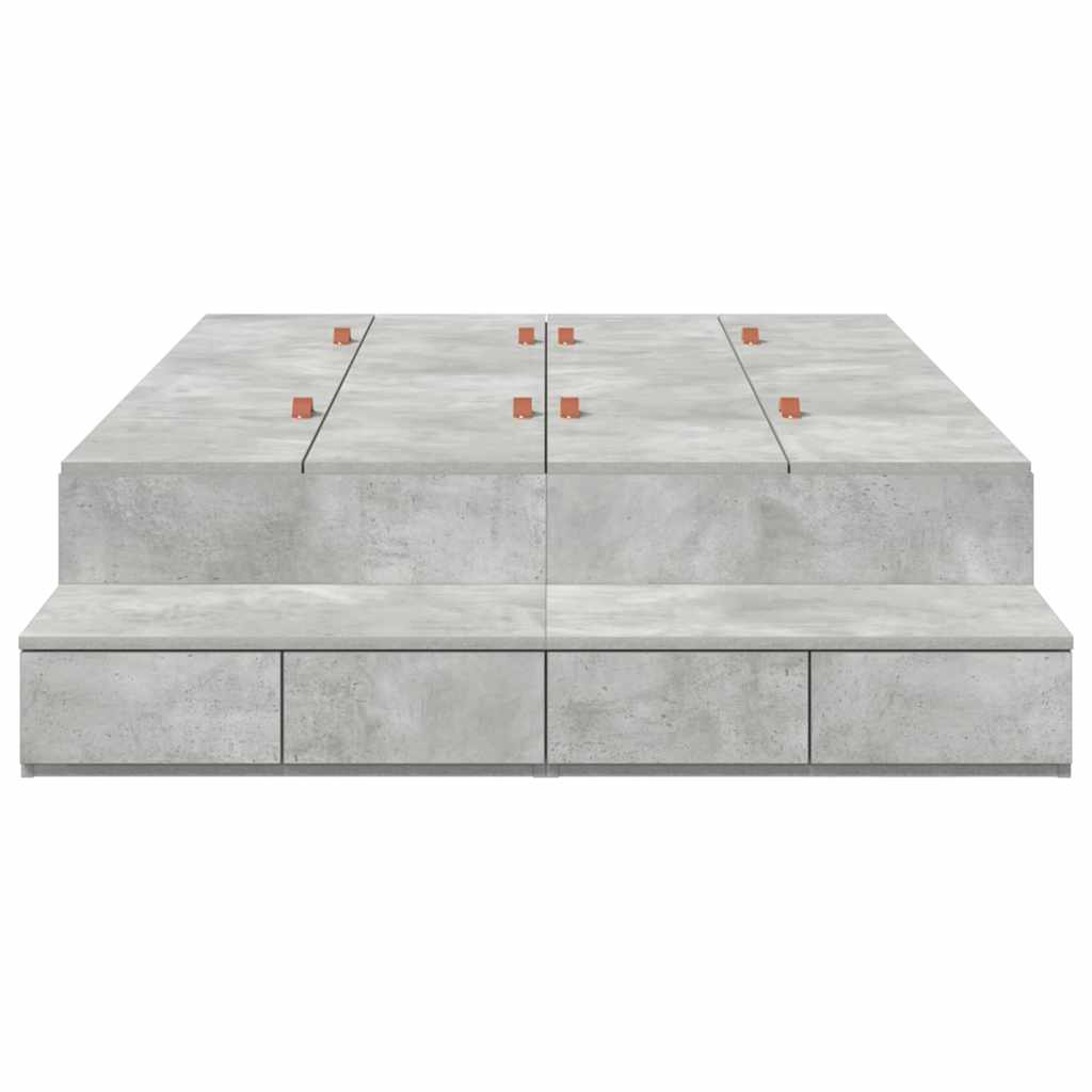 Opbergbedframe met lade Beton Grijs 120 cm Bewerkt hout is nu te koop bij PeponiXL, paradijselijk wonen!