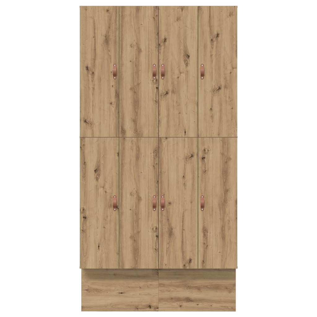 Opbergbedframe met lade Artisan Eiken 120 cm Bewerkt hout