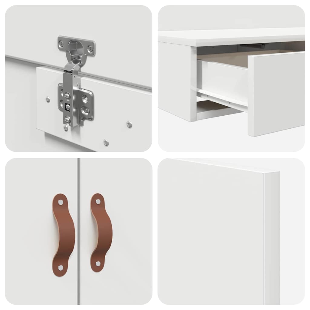 Opbergbedframe met lade met opslag Wit 140 cm Bewerkt hout is nu te koop bij PeponiXL, paradijselijk wonen!