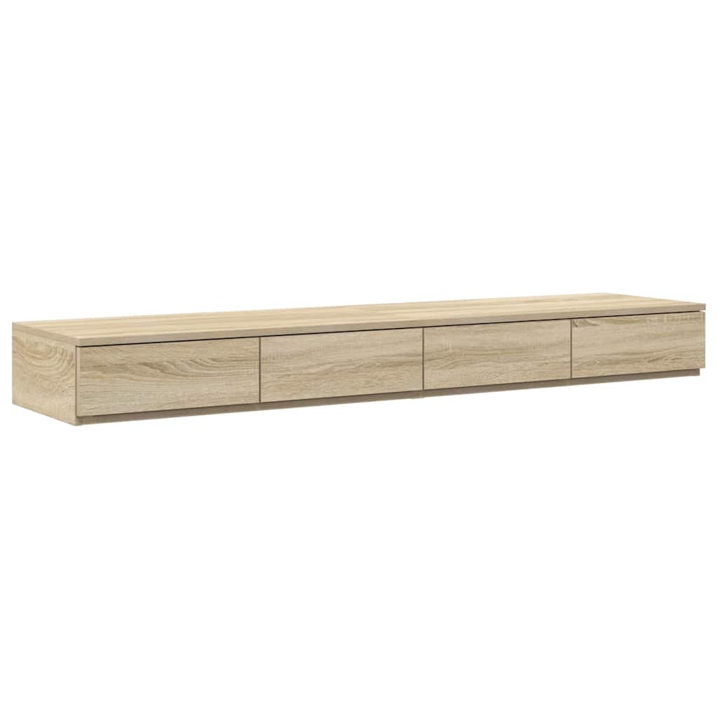 Opbergbedframe met lade Sonoma Eiken 160 cm Bewerkt hout is nu te koop bij PeponiXL, paradijselijk wonen!