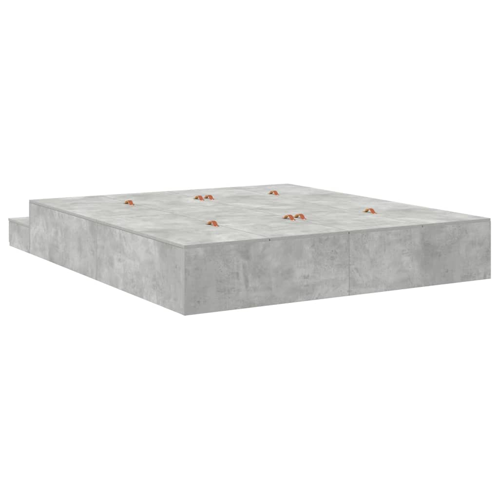 Opbergbedframe met lade Beton Grijs 180 cm Bewerkt hout is nu te koop bij PeponiXL, paradijselijk wonen!
