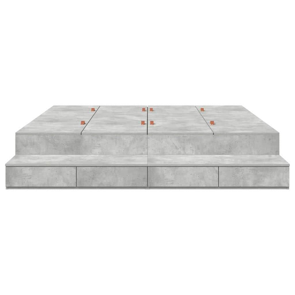 Opbergbedframe met lade Beton Grijs 180 cm Bewerkt hout is nu te koop bij PeponiXL, paradijselijk wonen!