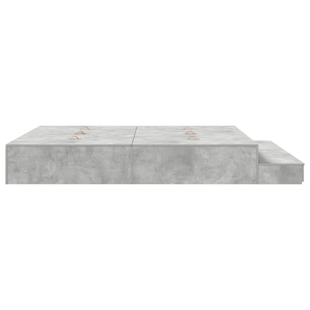 Opbergbedframe met lade Beton Grijs 180 cm Bewerkt hout is nu te koop bij PeponiXL, paradijselijk wonen!