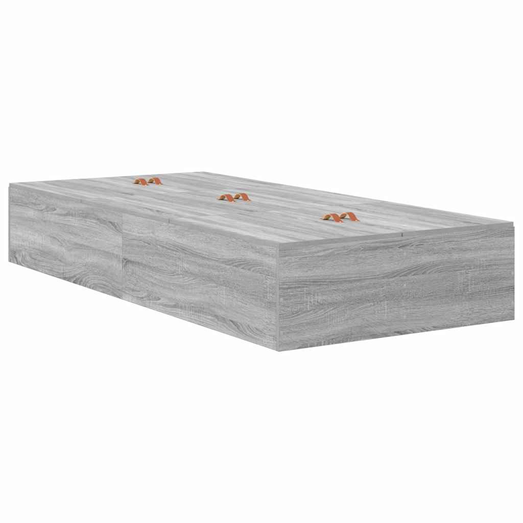 Opbergbedframe met lade Grijs Sonoma 75 cm Bewerkt hout is nu te koop bij PeponiXL, paradijselijk wonen!