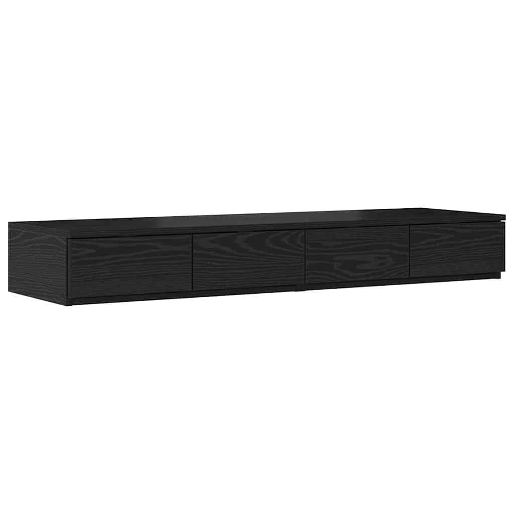 Opbergbedframe met lade Zwart Eiken 120 cm Bewerkt hout is nu te koop bij PeponiXL, paradijselijk wonen!