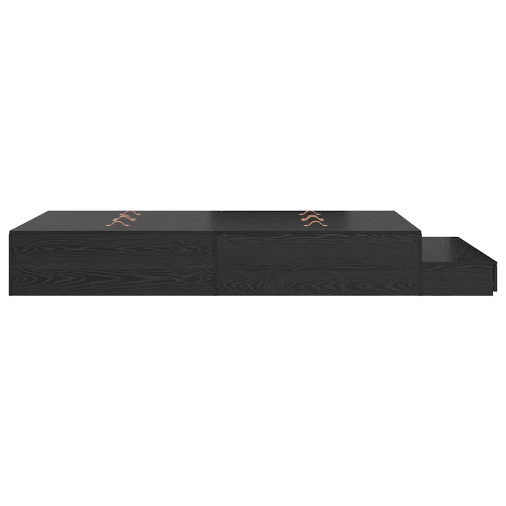 Opbergbedframe met lade Zwart Eiken 120 cm Bewerkt hout is nu te koop bij PeponiXL, paradijselijk wonen!