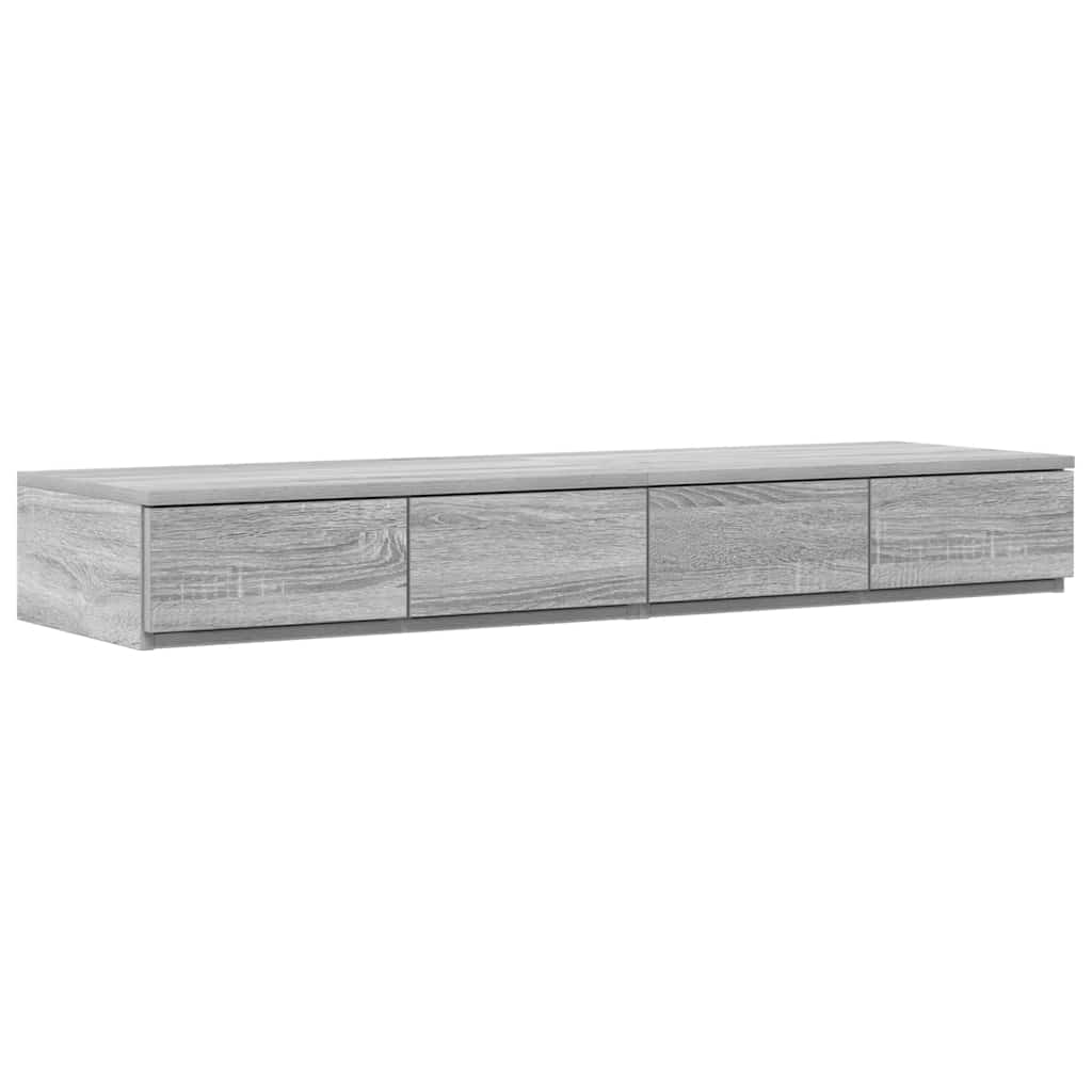 Opbergbedframe met lade Grijs Sonoma 120 cm Bewerkt hout is nu te koop bij PeponiXL, paradijselijk wonen!