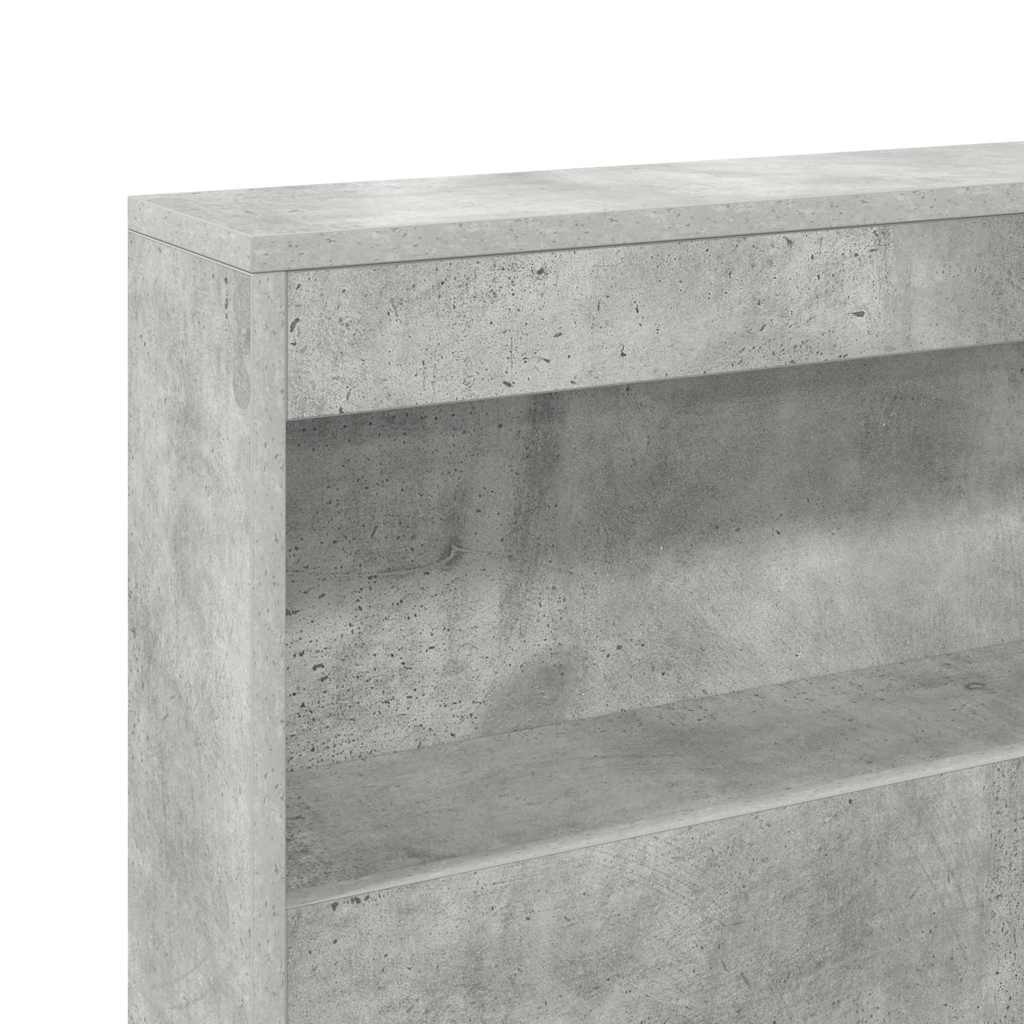 Boekenkast Bed met plank Betongrijs 90 x 200 cm Bewerkt hout