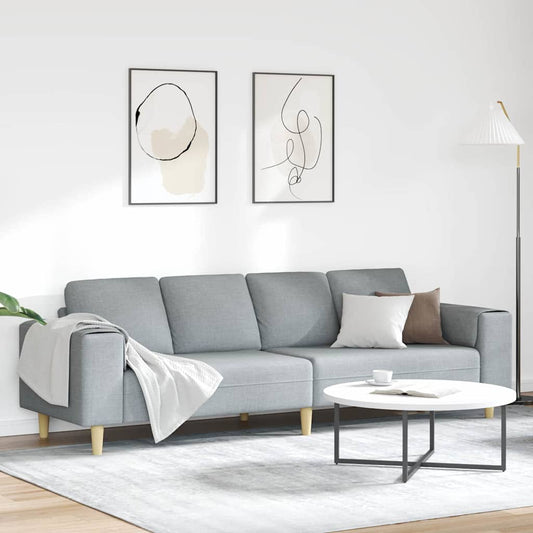 Woonkamer Bank Lichtgrijs 250 x 77 x 76 cm Polyester is nu te koop bij PeponiXL, paradijselijk wonen!