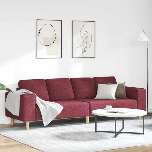 Woonkamer Bank Wijnrood 250 x 77 x 76 cm Polyester is nu te koop bij PeponiXL, paradijselijk wonen!