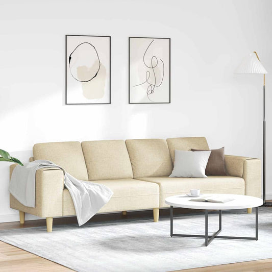 Woonkamer Bank Crème 250 x 77 x 76 cm Polyester is nu te koop bij PeponiXL, paradijselijk wonen!