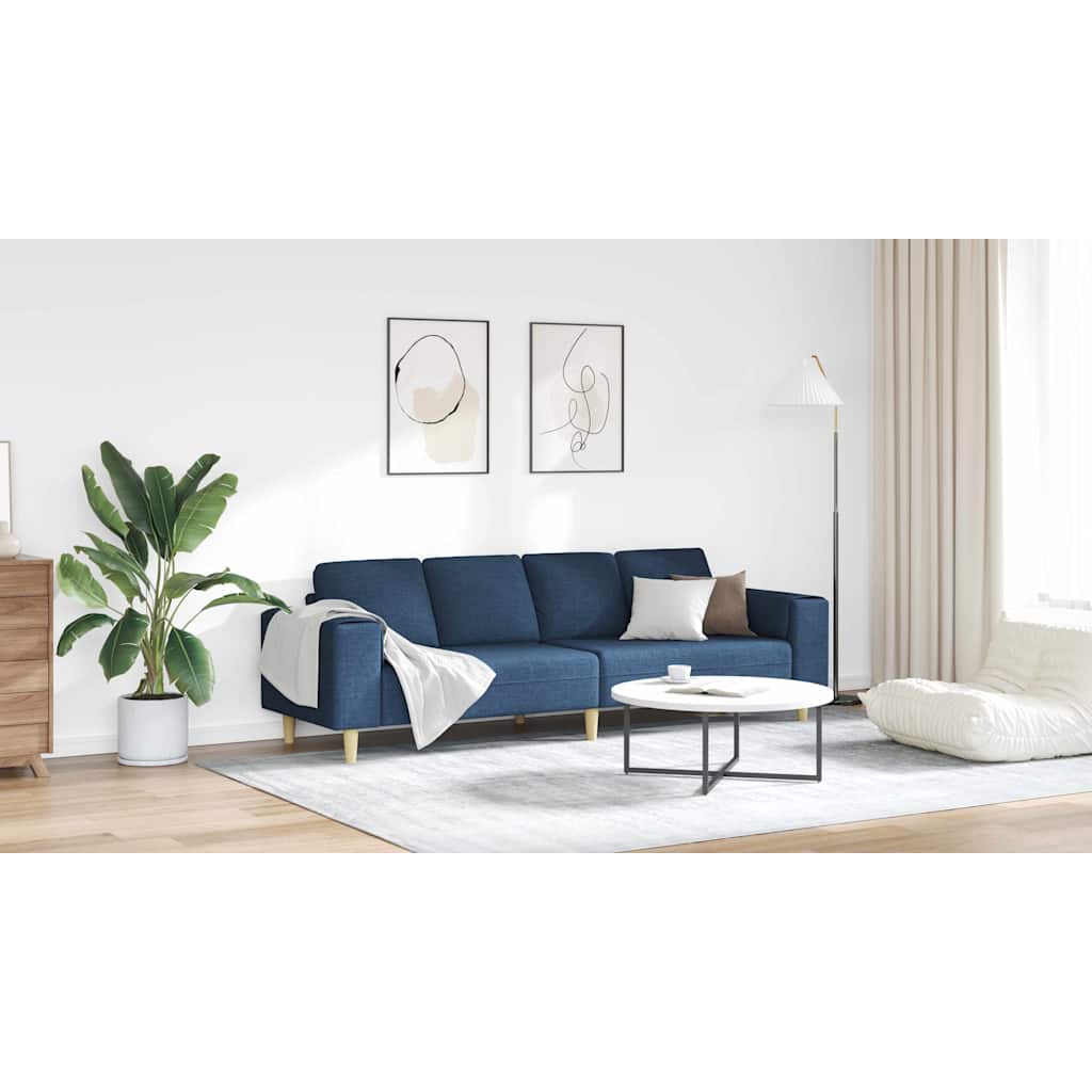 Woonkamer Bank Blauw 250 x 77 x 76 cm Polyester is nu te koop bij PeponiXL, paradijselijk wonen!