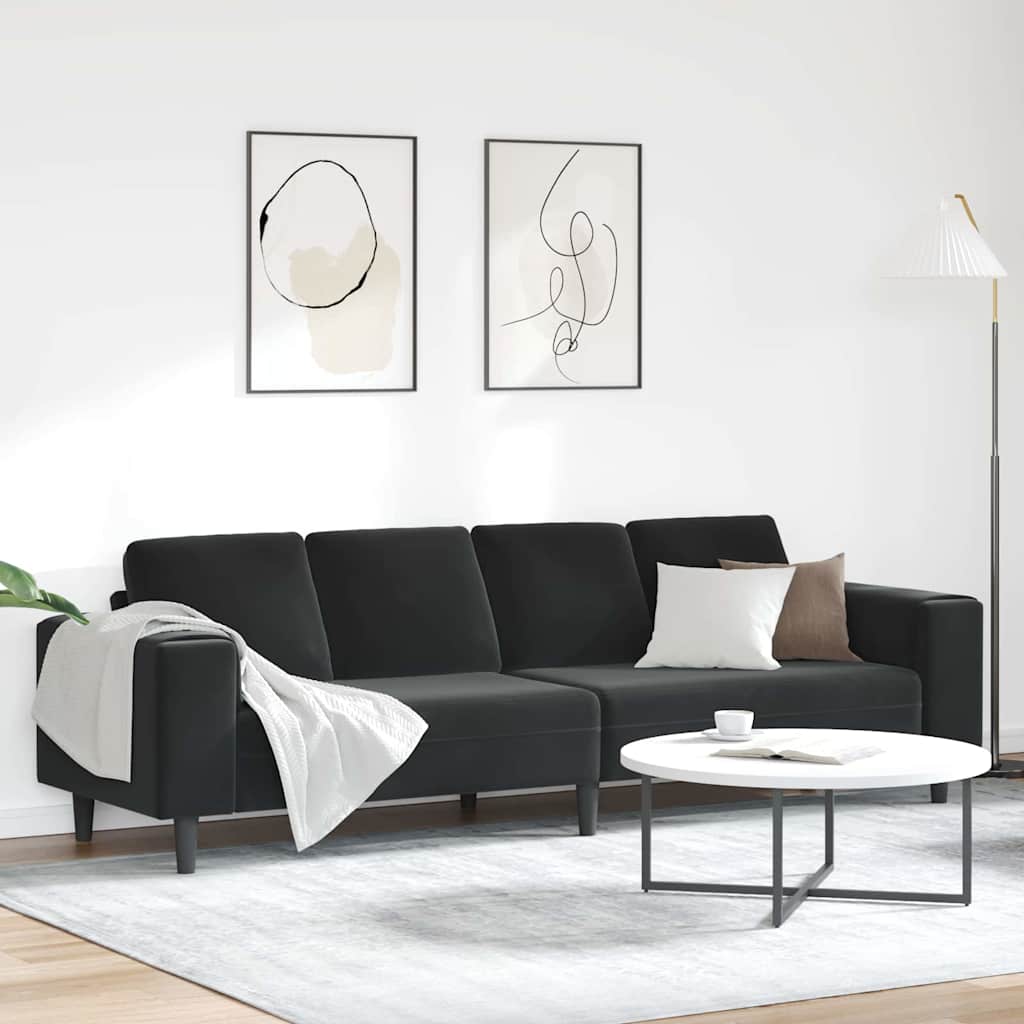 Woonkamer Bank Zwart 250 x 77 x 76 cm is nu te koop bij PeponiXL, paradijselijk wonen!